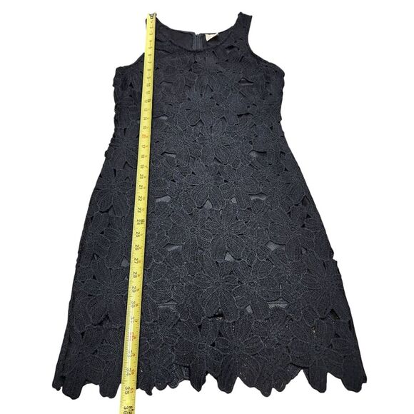 Japna Sheath Black Lace Dress Floral Embroidered Short Sleeveless Whimsigoth M - Picture 11 of 13